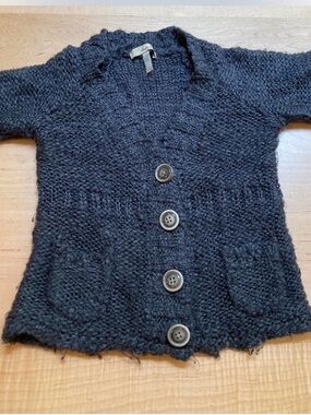 American Rag dark blue  Chunky Knit Button Cardigan size S